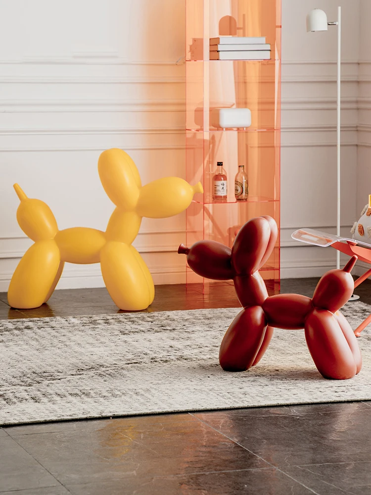 

Nordic Family Living Room Balloon Dog Low Stool Animal Children's Plastic Chair Kindergarten Seat Home Bedroom Stools Furniture