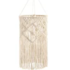 Плетеный вручную потолочный светильник для гостиной в богемном стиле с бахромой для спальни и ванной теплый белый