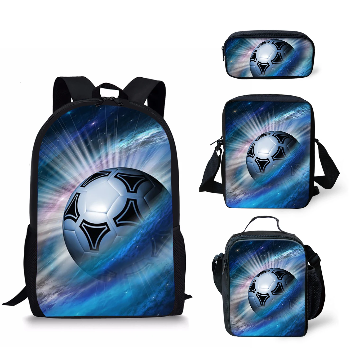 ADVOCATOR Colorful Football Pattern 4Pcs School Bags Boys Large Capacity Children Backpack Soft Student Satchel Free Shipping