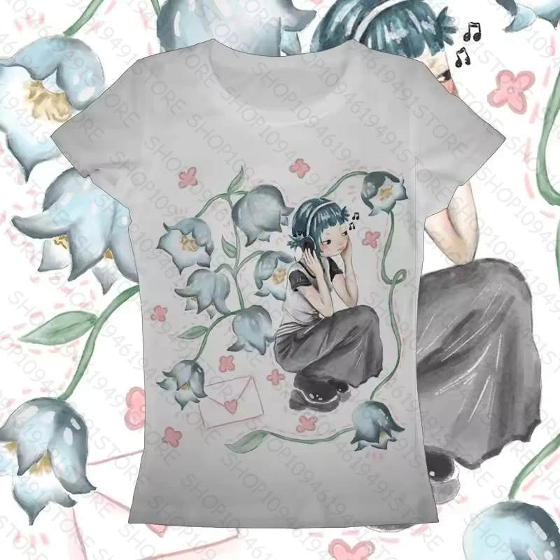 Полиэстеровый укороченный топ с графическим принтом