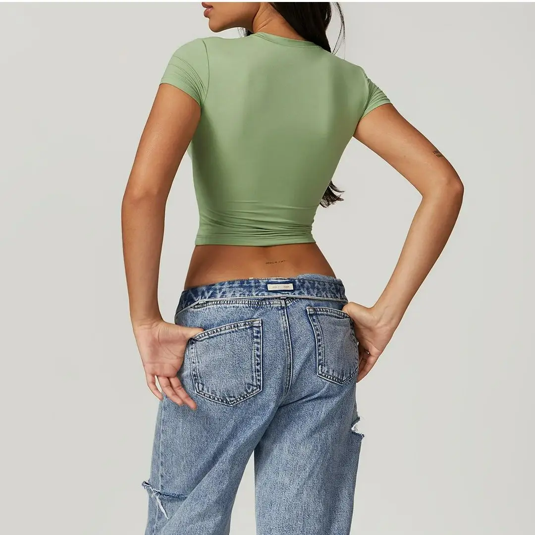 MODITIN 2024 Летняя женская одежда для тренажерного зала футболка фитнеса