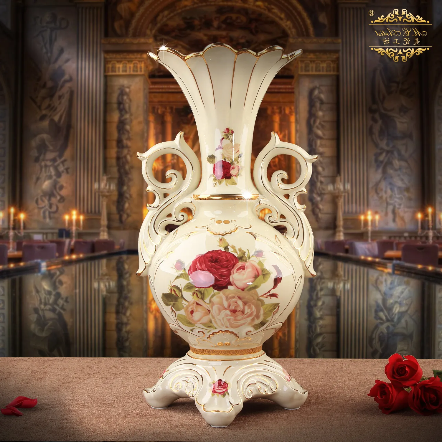 

Ceramic American Vase European Court ornaments flower arrangement soft decoration