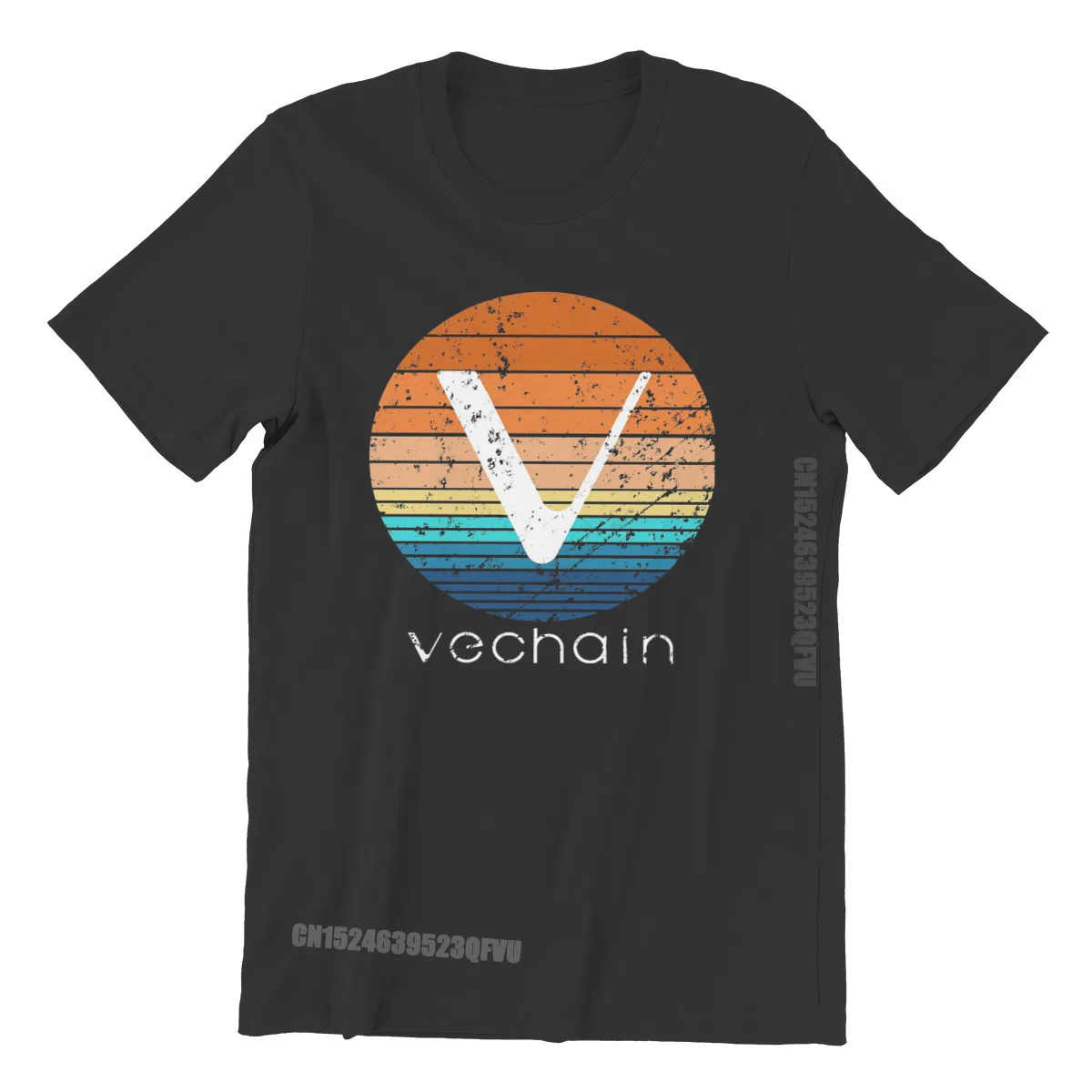 

Cryptocurrency Crypto Miner VeChain DeFi Vintage Sunset Tshirts Graphic Men Camisas Men Clothing Cotton Harajuku T Shirt