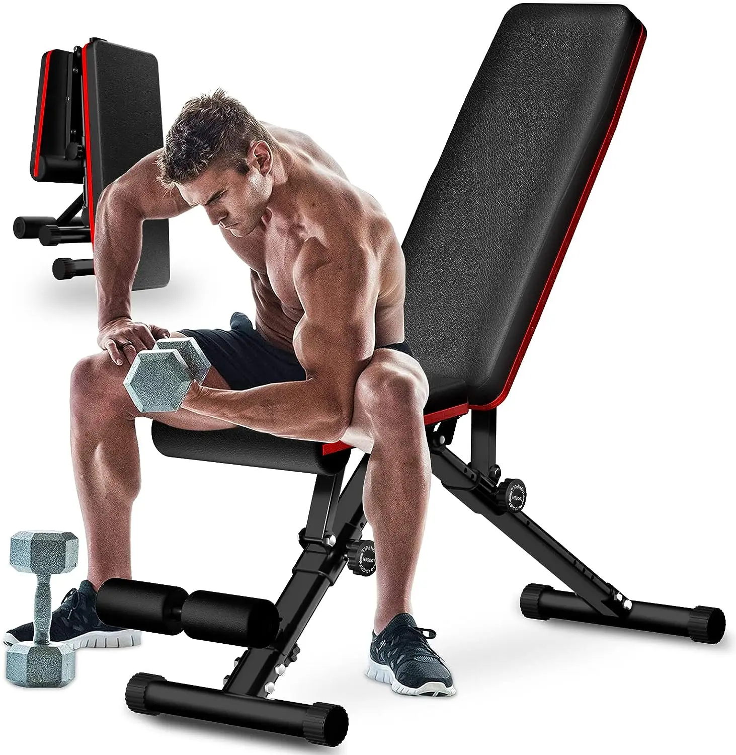 

Скамейка, регулируемая скамейка для тренировок на все тело, складная скамейка для упражнений с уклоном, оборудование для упражнений для домашних тренировок-6
