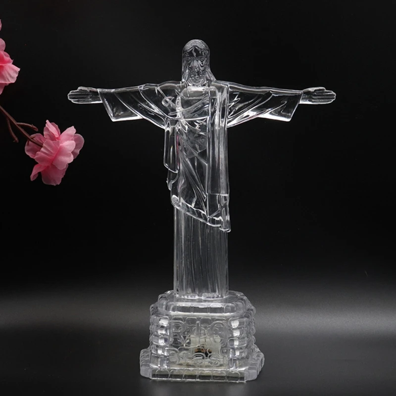 Крест 3D ночной Светильник Бразилия Христос редвитор Иисус Статуэтка с изменяющимися цветами светодиодный светильник на батарейках прикроватный