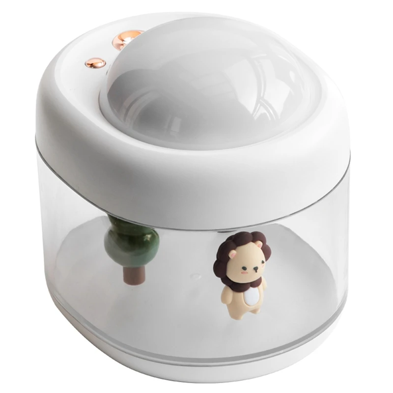 

Cute Lion Projection Humidifier Rotating 500Ml Large Capacity Mini Usb Desktop Humidifier For Office