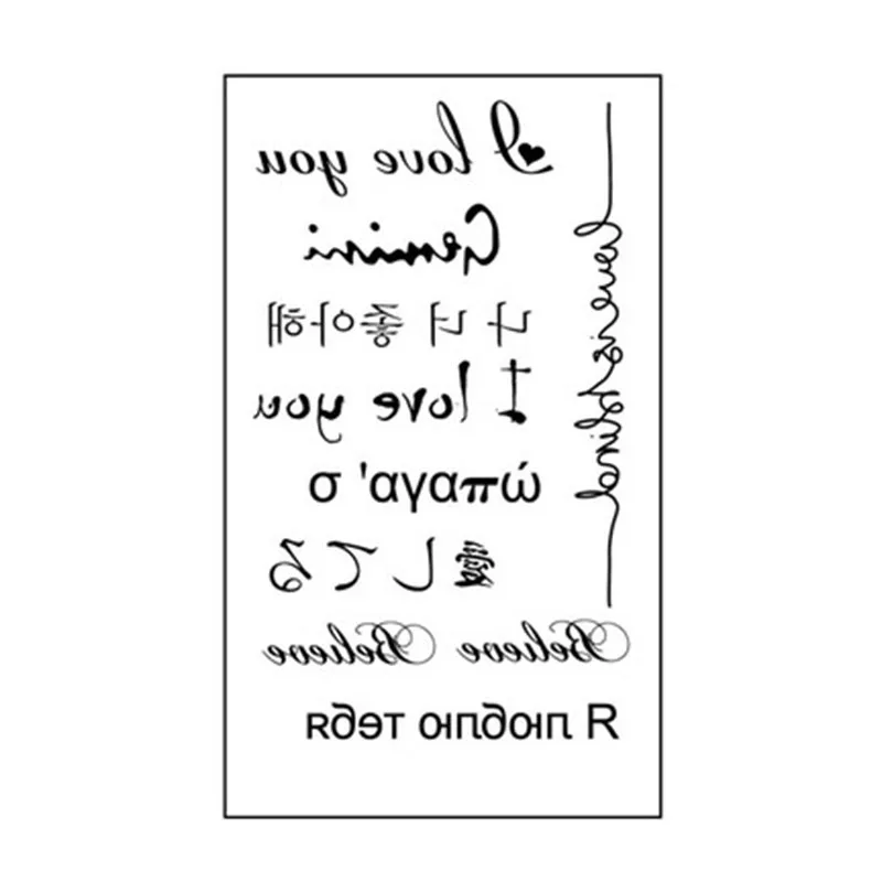 

Temporary Tattoo Letters Small Pattern Waterproof Sticker Body Art Child Adult Arm Finger Body Decoration Fake Tattoo