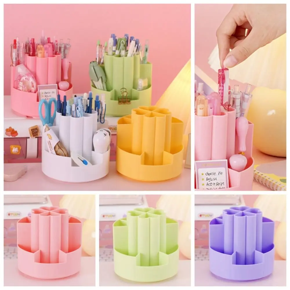 

Four Leaf Clover Desktop Pen Holder Large-capacity Multifunctional Desktop Organizer Plastic Korean Style