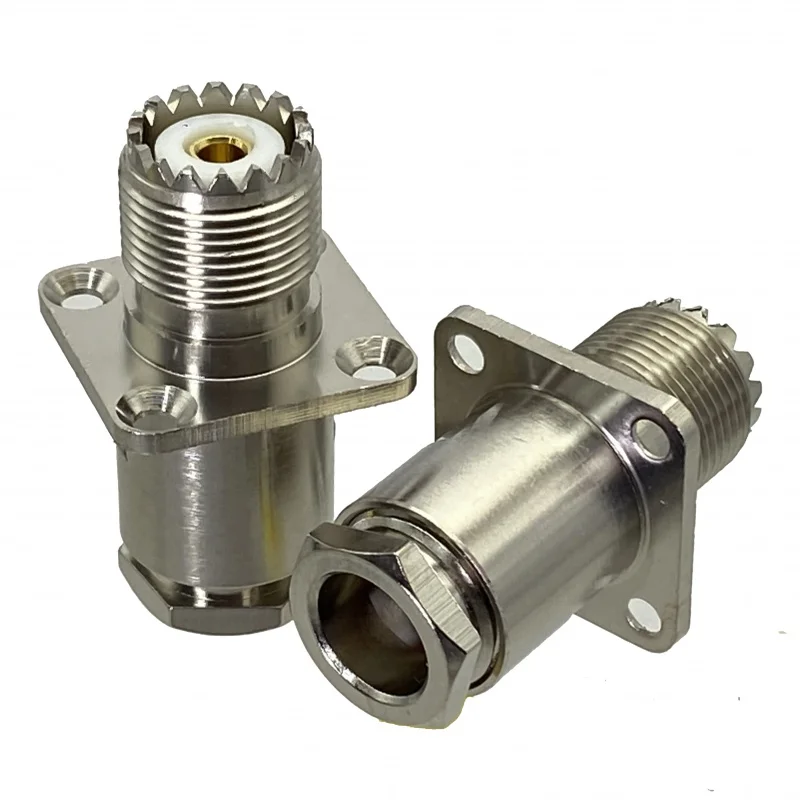 

1Pcs Connector UHF SO239 Female Jack 4-Holes Flange Clamp RG8 LMR400 RF Adapter Coaxial High Quanlity