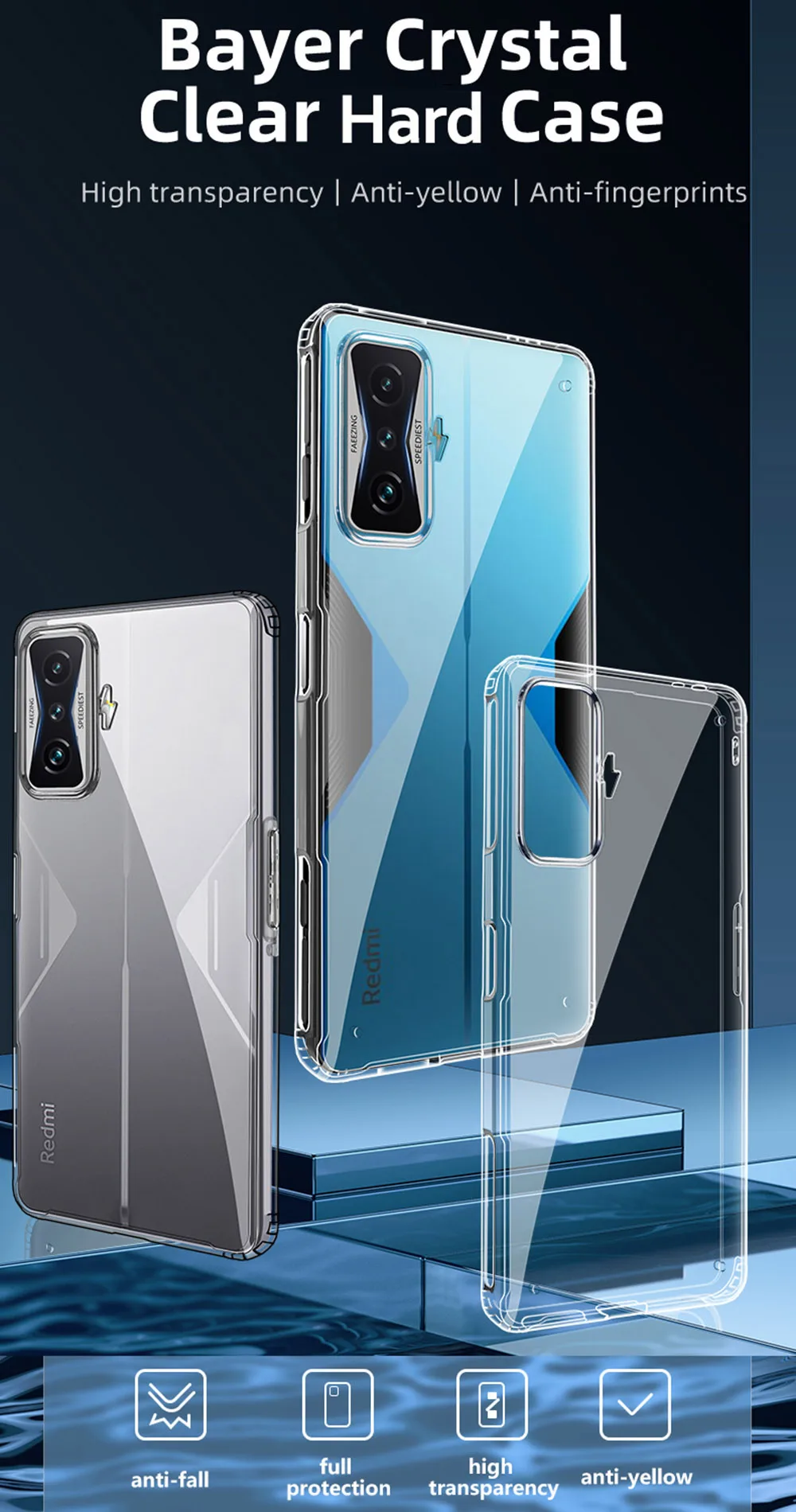 Kup UFLAXE Odporny Na Wstrząsy Twardy Futerał Do Xiaomi Poco F4 GT / Poco F4 Niemcy Bayer 4K HD Krystalicznie Czysta Tylna Pokrywa Anty-żółta Obudowa