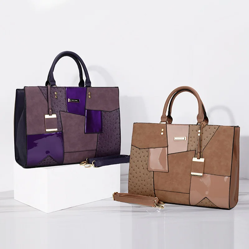 

Fashion Shoulder Trend Ladies Bag Large Capacity Ladies Stitching Handbag