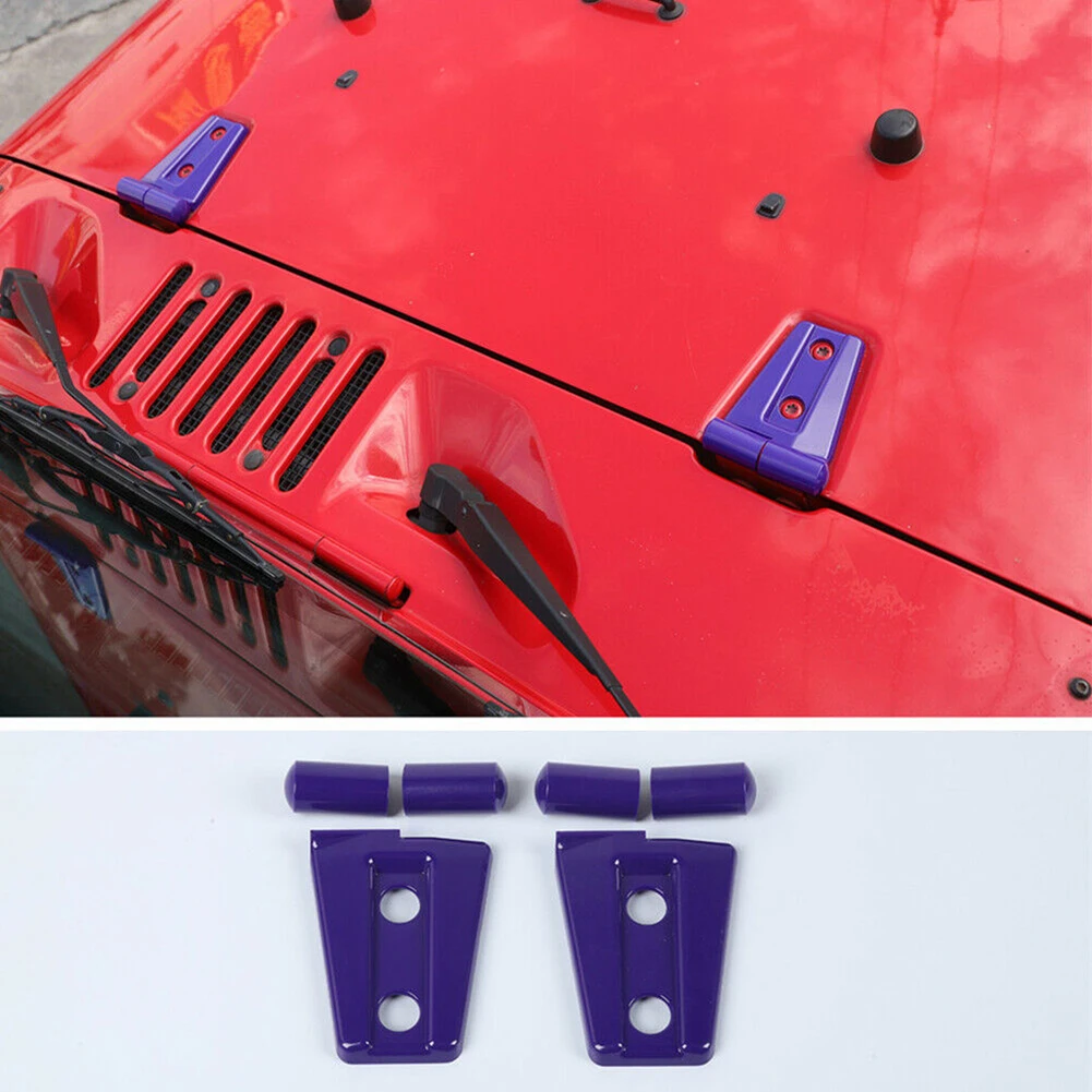 

6 шт., отделка передней крышки шарнира двигателя для JK Wrangler, декоративная крышка шарнира * 6 [07-17 лет], фиолетового цвета