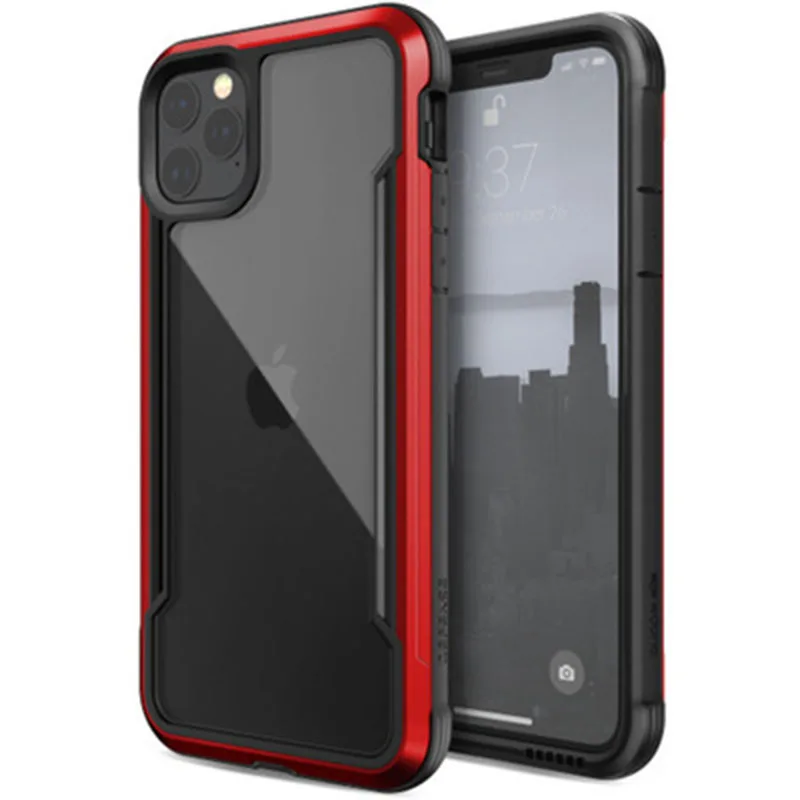 

X-Doria Raptic Shield iphone Case For Apple 12 11 Mini Pro Max Samsung Metal MilitaryGrade Anti-Drop TransparentBack Mobile TPU