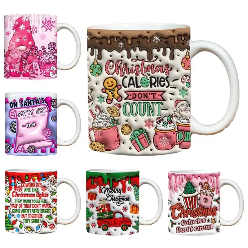 

350ml 3D Christmas Coffee Mug Hot Chocolate Mugs Christmas Cup Christmas decorations and supplies for Hot Cocoa Tea Milk