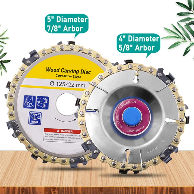 

4/4.5/5inch Wood Carving Disc Woodworking Chain Grinder Chain Saws Disc Chain Plate Tool 125/115MM Angle Grinding Carving Tools