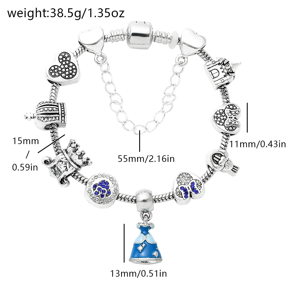 Браслет замок Микки Мауса Женский Ювелирное Украшение с разноцветной эмалью в