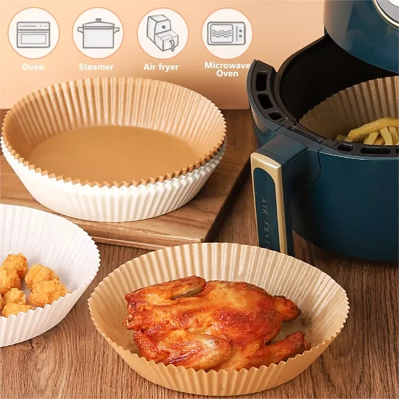 

NEW2022 5-50pcs Non-Stick Air Fryer Paper Disposable Parchment Liner Air Fryer Accessories Baking Mats Steamer Round Paper Kitch
