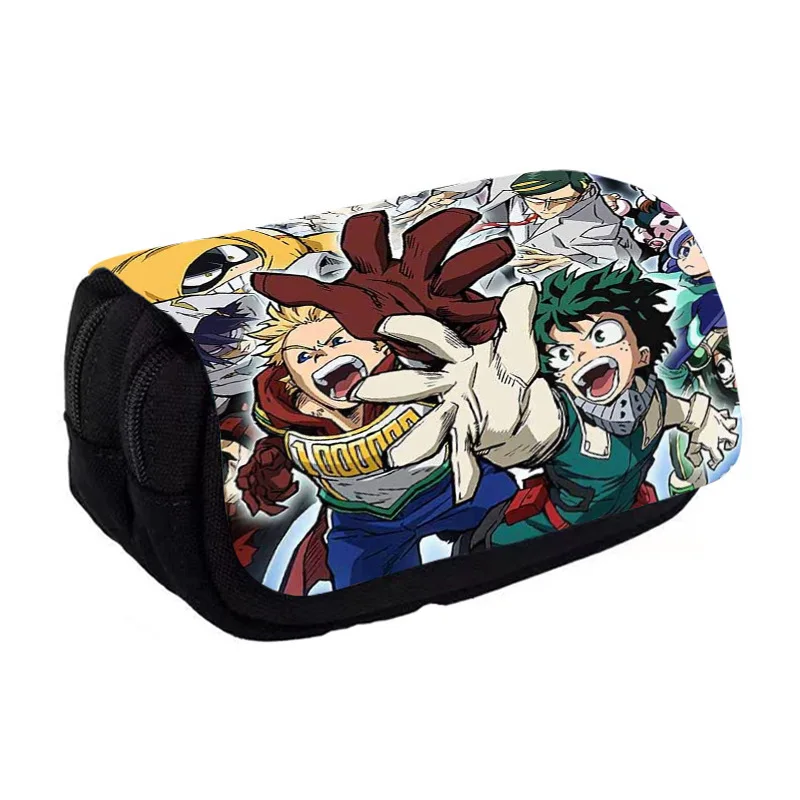 

New My Hero Academia Anime Peripheral Children's Pencil Case Academia Large-capacity Pencil Case Student Double Flip Box