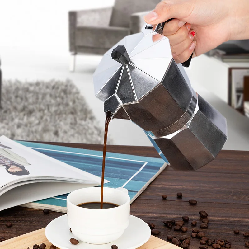 Italian-Style Aluminum Octagonal Coffee Pot Mocha Coffee Mak