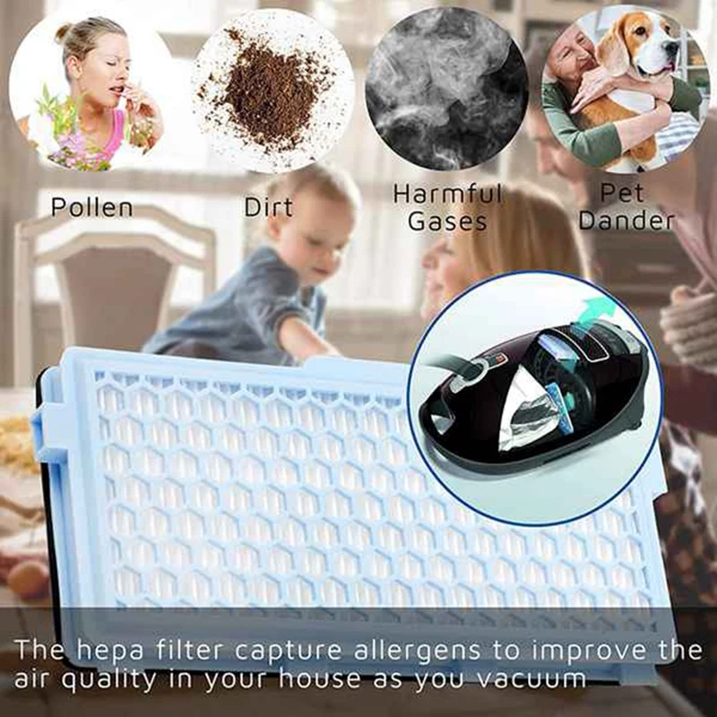 3 фильтра HEPA для пылесоса Miele Compact C2 &amp C1 SF-HA 50 S4000 и очистки воздуха двигателя S2