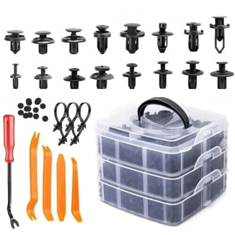 

Универсальный автомобильный крепеж, зажим для бампера, штифт, дверная панель, вкладыш, фиксатор, заклепки, 650 шт.