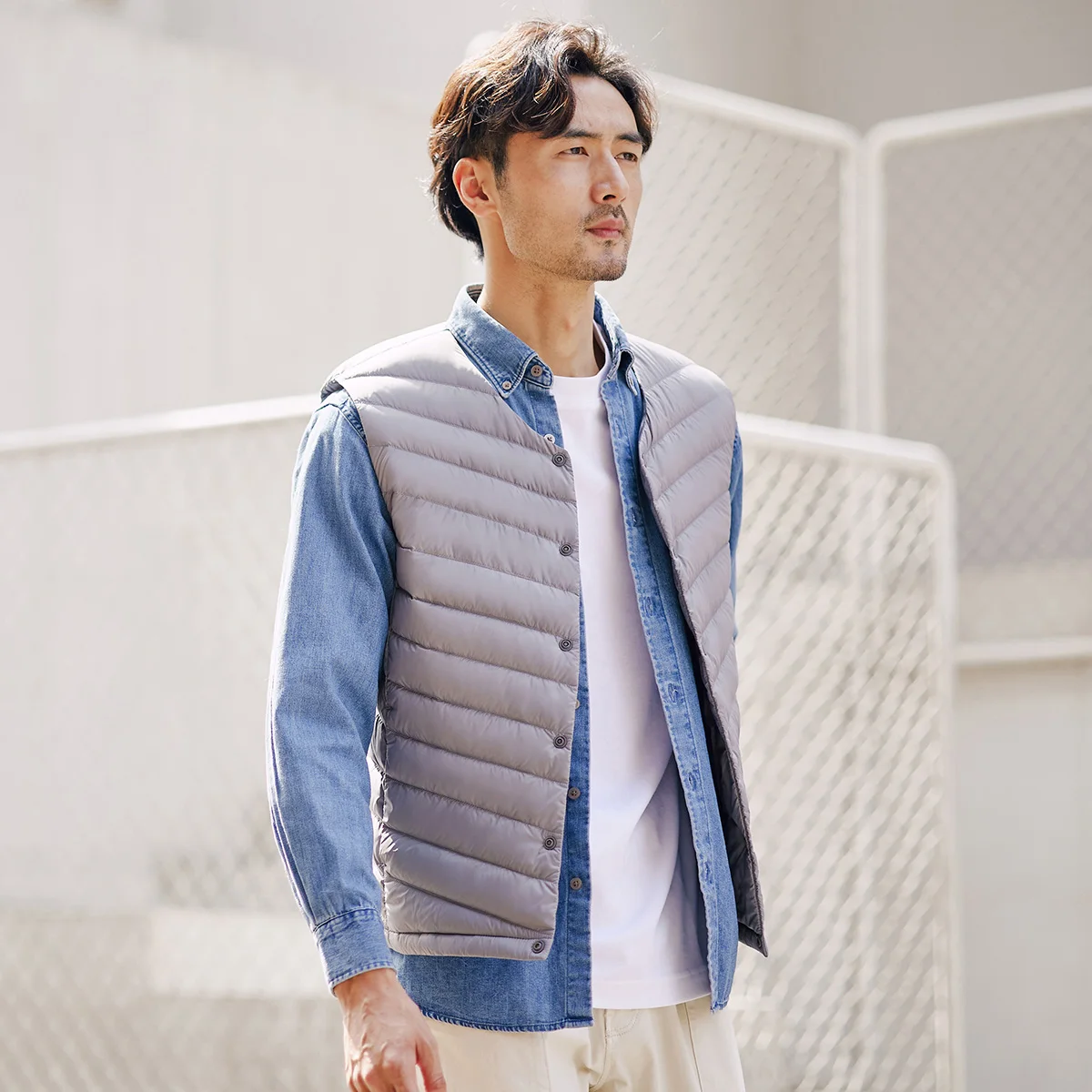 TANBOER Filling Power 600+ Figure Flattering Winter Vest Solid  90% Duck Down Sleeveless Packable Jakcet TF216011
