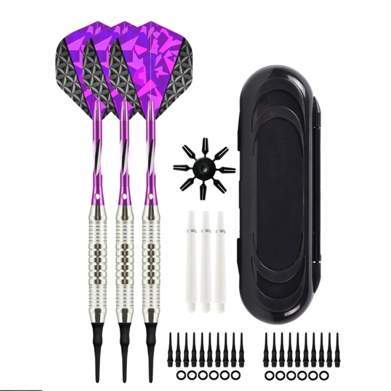 

3Pcs/pack 18g Soft Tip Darts Sets Standard PET Flight, Aluminum Darts Shafts Plastic Tip with Storage Box for Beginners