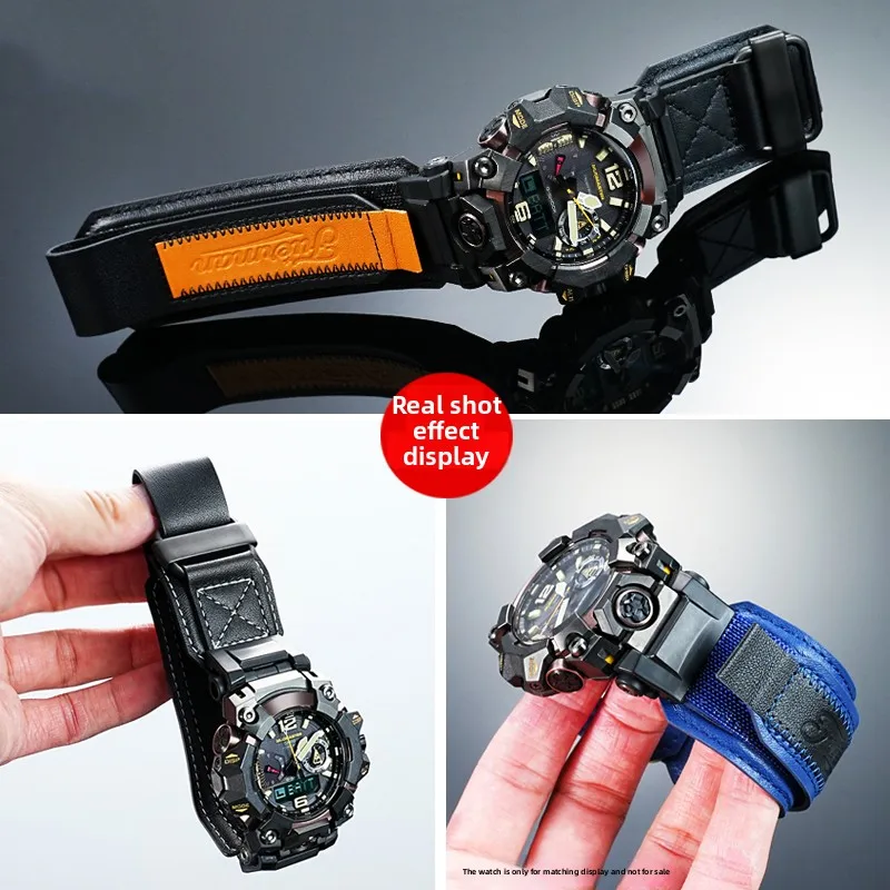 Фото Модифицированный ремешок из натуральной кожи для Casio G-SHOCK Big Mud King GWG-B1000 GWG-1000 GWG-2000, мужской ремешок для часов из воловьей кожи, браслет + инструменты №4