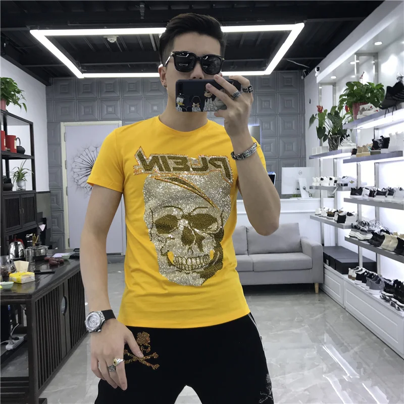 

Мужская хлопковая футболка с коротким рукавом, круглым вырезом