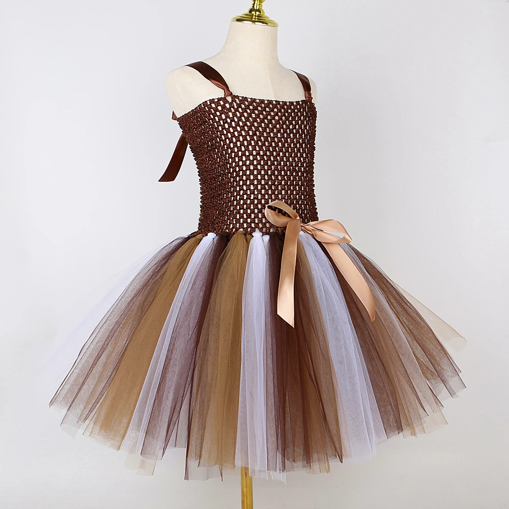 Платья джунглей Anmals для девочек рождественские костюмы на Хэллоуин с манжетами