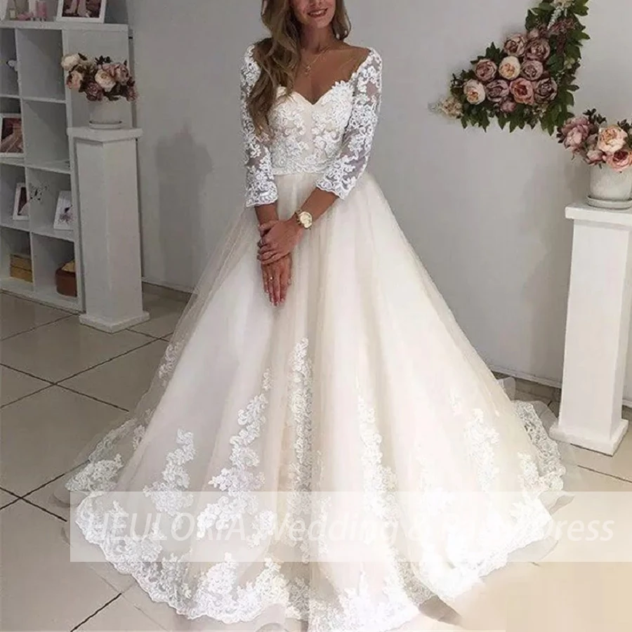 

Бальное платье принцессы, свадебное платье с открытыми плечами, свадебное платье невесты со шнуровкой, женское платье с кружевной аппликац...