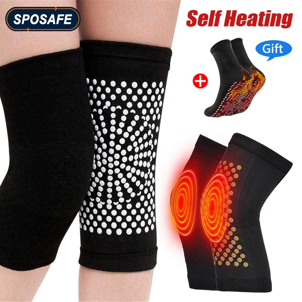 

2PCS Self Heating Knee Warming Pads Knee Brace for Arthritis Joint Pain Relief and Injury Recovery Knee Foot Massager Winter