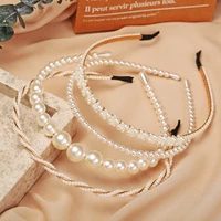 retro headbands luxury flower shape beads twist hairbands pearl wedding hair hoops for bridal women girls hair accessories