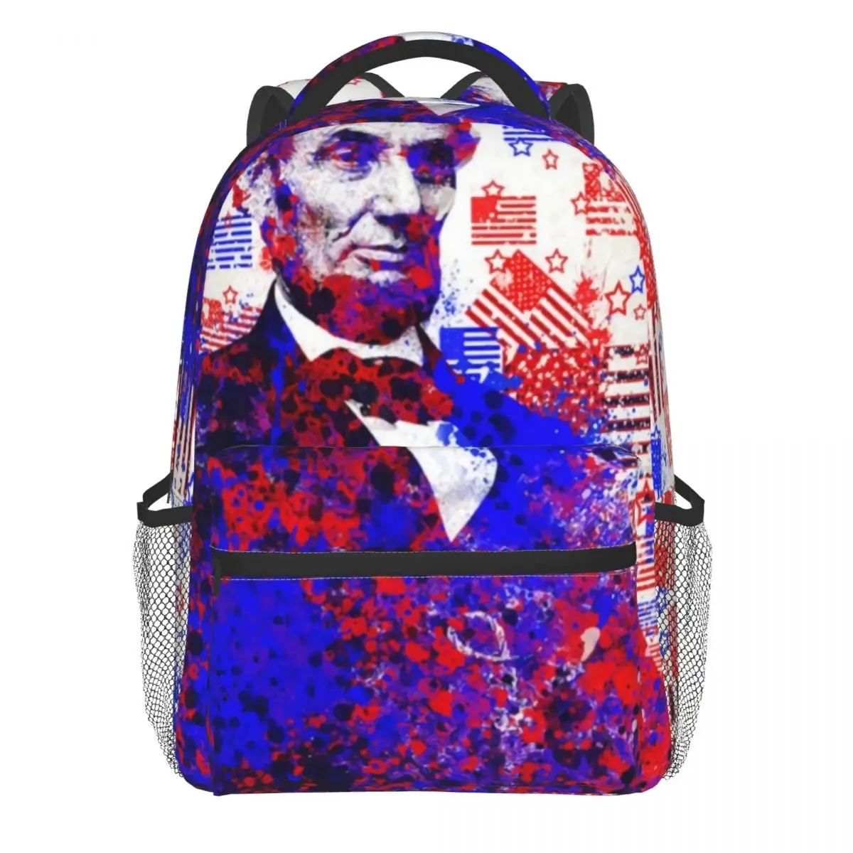 

Рюкзак 4 июля с флажками Авраама Линкольна, рюкзаки для университета, милые школьные ранцы для мальчиков, цветной мягкий рюкзак