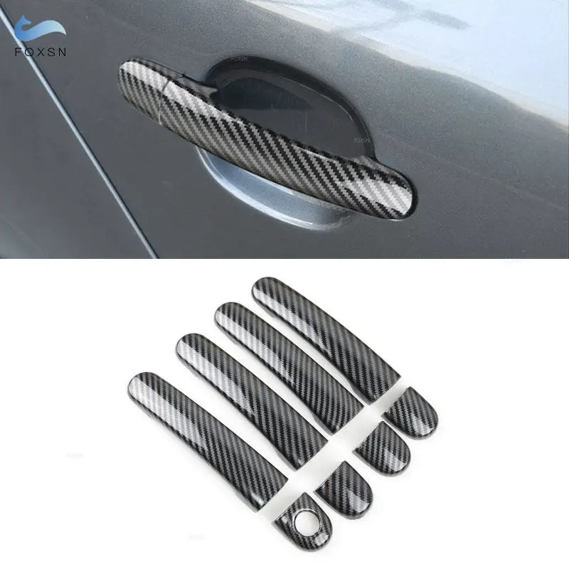 

For VW Jetta 6 MK6 Polo Tiguan For Skoda Octavia Fabia Rapid YETI ABS Carbon Fiber Texture Car Exterior Door Handle Cover Trim