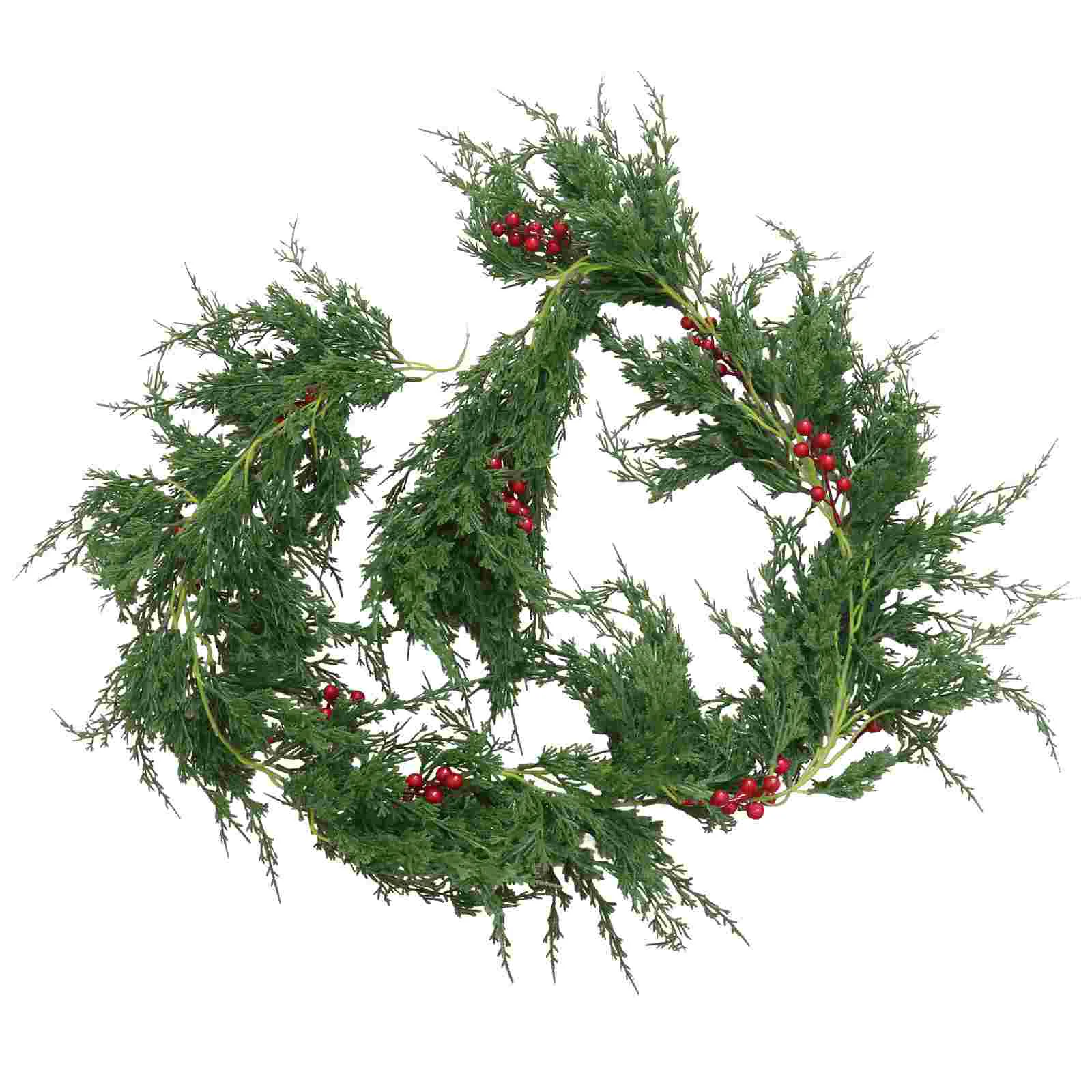 

Garland Christmas Artificial Berry Rattan Holiday Berries Red Stairs Fireplace Holly Tree Frosted Greenery Flowers Home decor