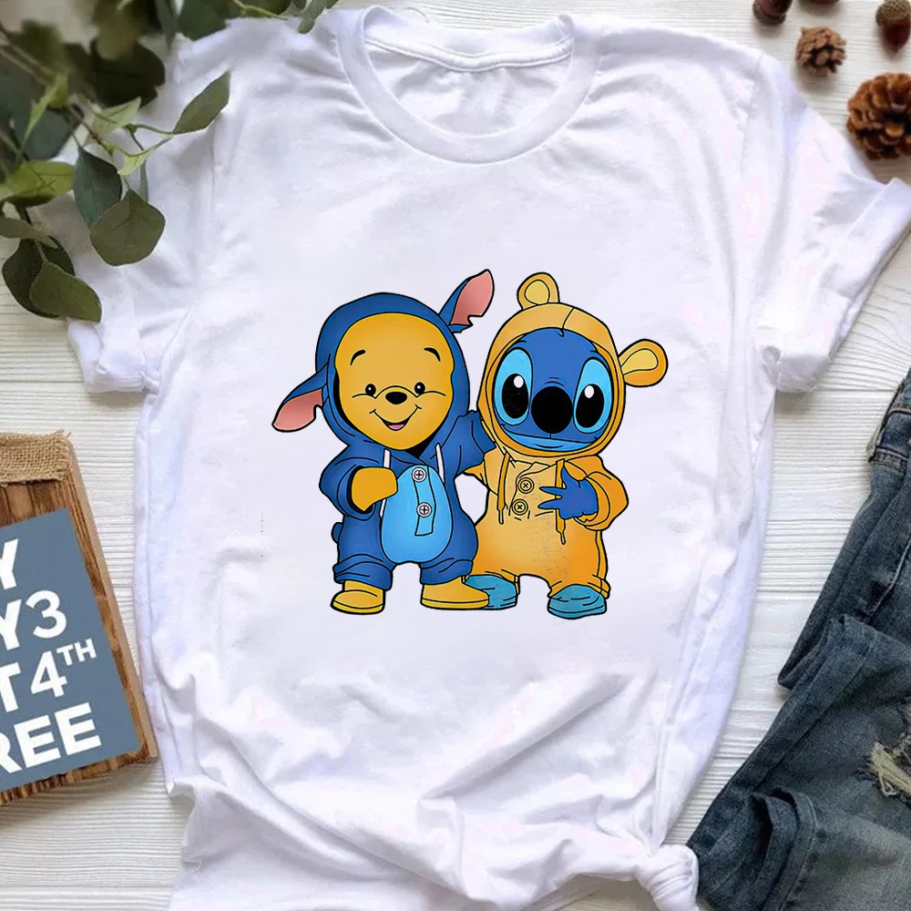 

Футболка женская с мультяшным рисунком «Мишка и Пух»