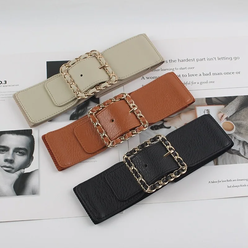 

Женский эластичный корсет, декоративные ремни с широкой талией для платья или пальто, Роскошный дизайнерский бренд, 2022