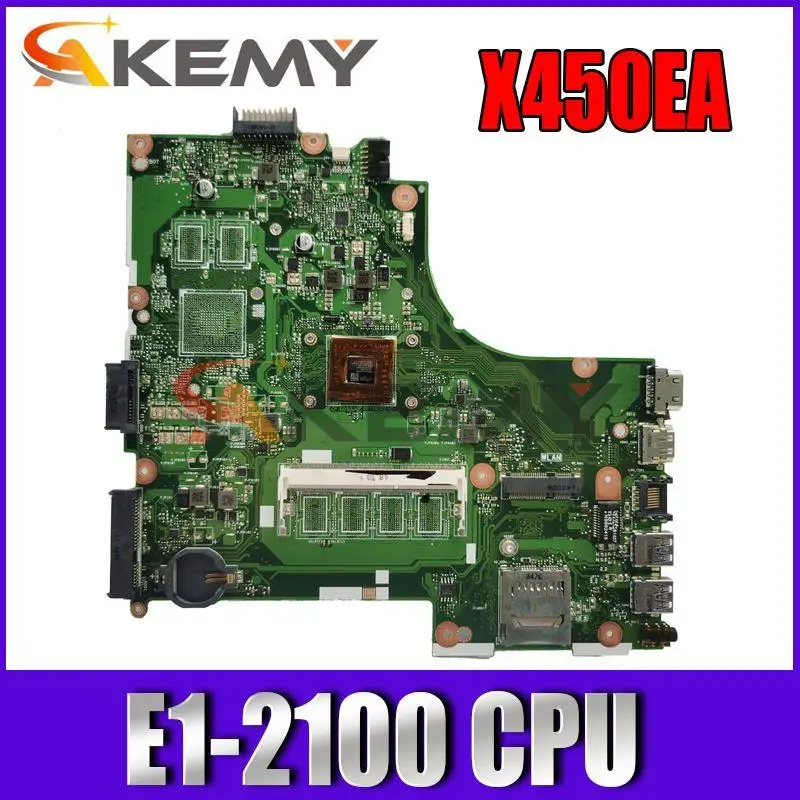 

X450EA For Asus X450E X452EA X452E A452E With E1-2100 CPU Laptop Motherboard X450EP REV 2.0 Mainboard notebook pc main board