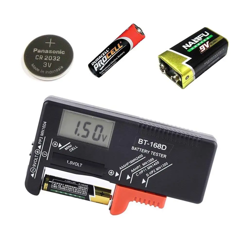 

Battery Voltage Size Meter Tester Digital Multiple For Checker Volt Tester Battery Tools Button