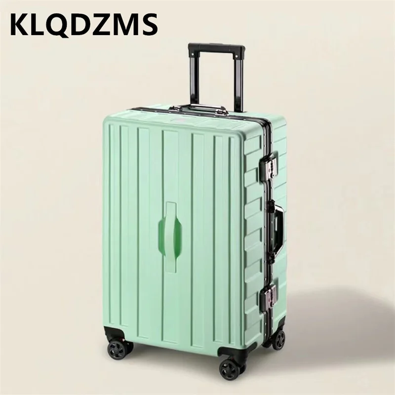 

KLQDZMS 20"22"24"26" Inch New Japanese-style Large-capacity Aluminum Alloy Frame Hand Luggage Universal Wheel Trolley Suitcase