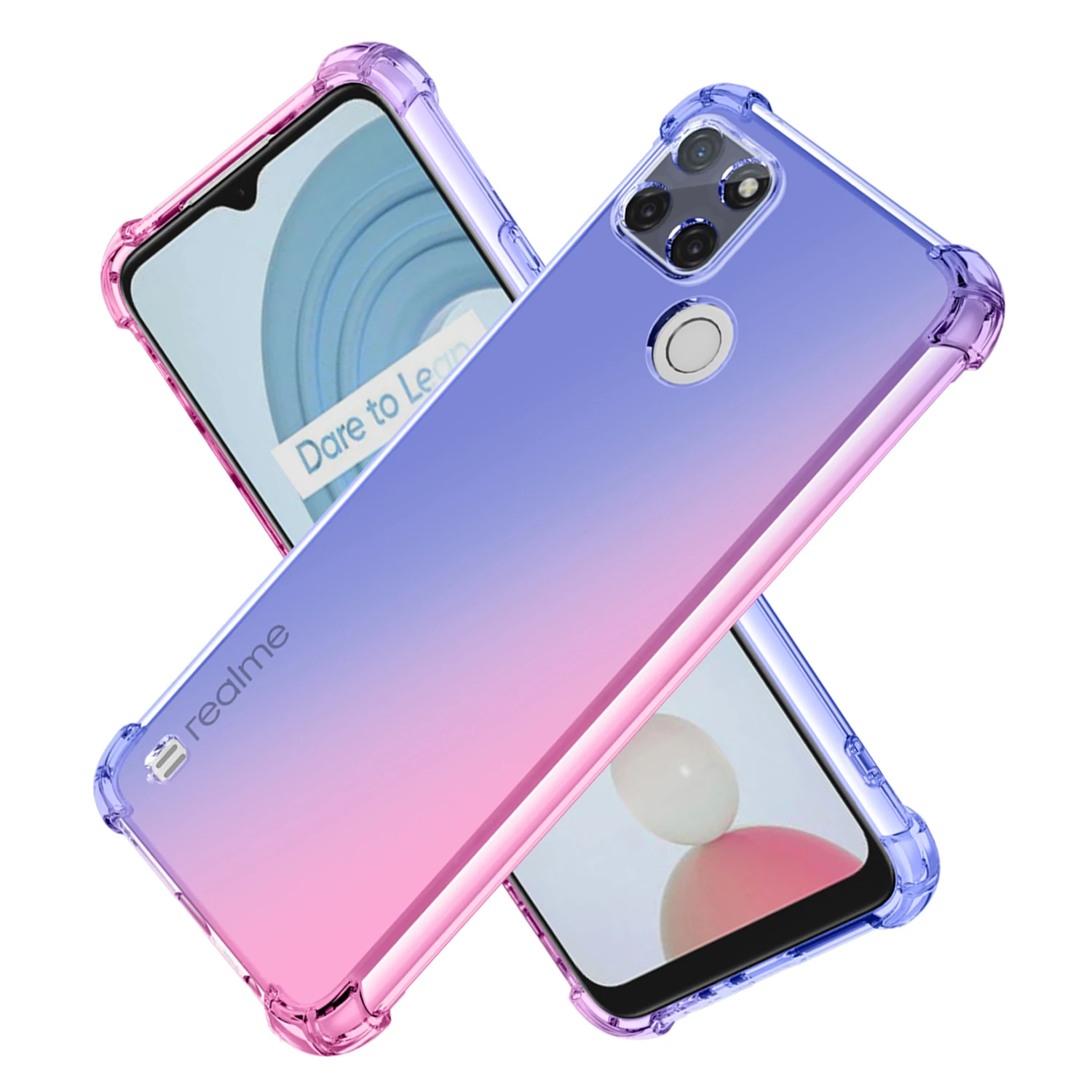 

Case for Realme C21Y C11 C17 C25Y Q3 Q5 Pro Q3S Q3T V13 Cute Gradient Phone Case Slim Anti Scratch Flexible TPU Cover Protective