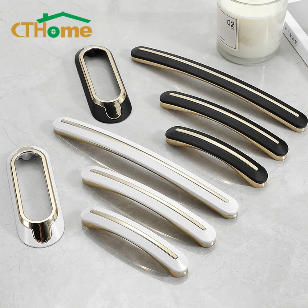 

Zinc Alloy Furniture Handle 96/128/192mm Modern Simple Cabinet Drawer Knobs Cupboard Wardrobe Pulls Hardware Door Handle