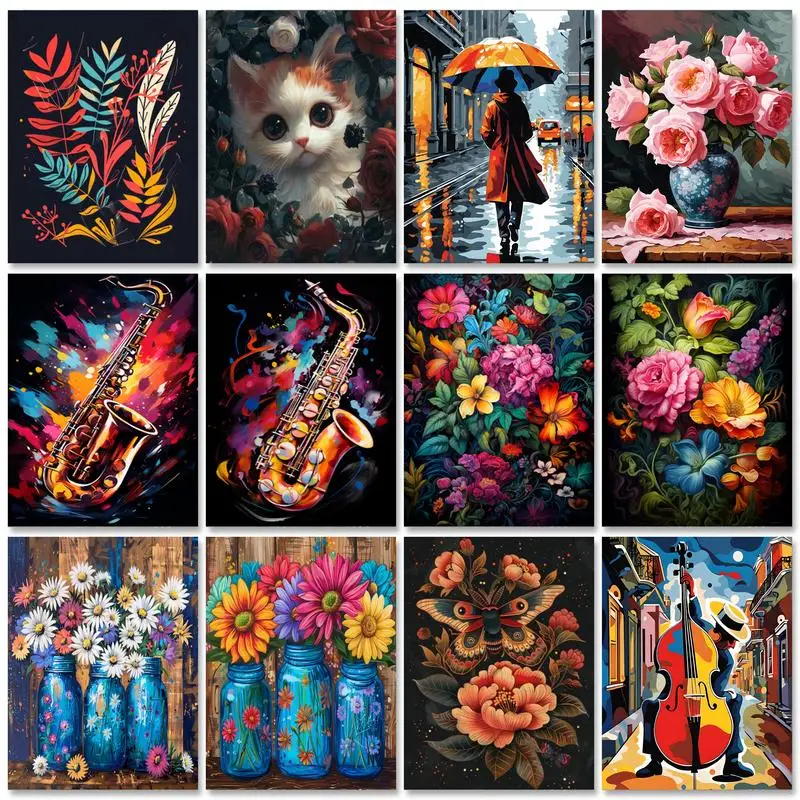 GATYZTORY городской ландшафт искусственное масло рисунок на холсте ручная роспись