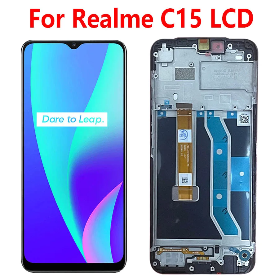 

Оригинальный ЖК-дисплей 6,5 дюйма для Realme C15, сенсорная панель, дигитайзер, запасные части для Realme C15, ЖК-дисплей с рамкой RMX2180