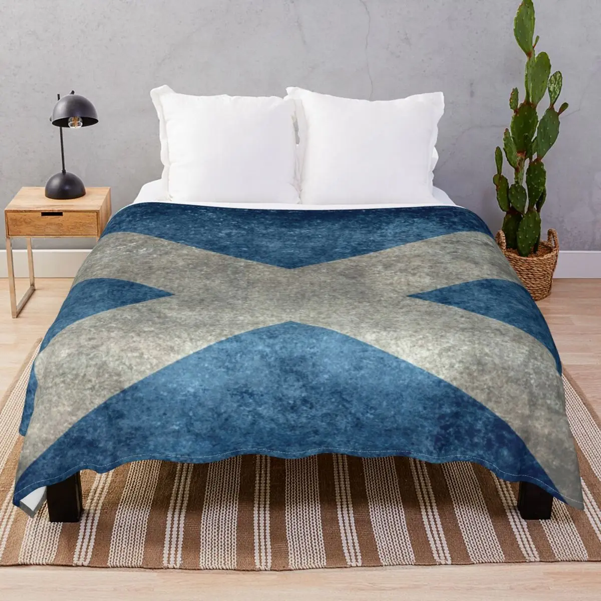 Flag Of Scotland Vintage Blankets Flannel Plush Decoration Fluffy Throw Blanket for Bedding Home Couch Camp Office