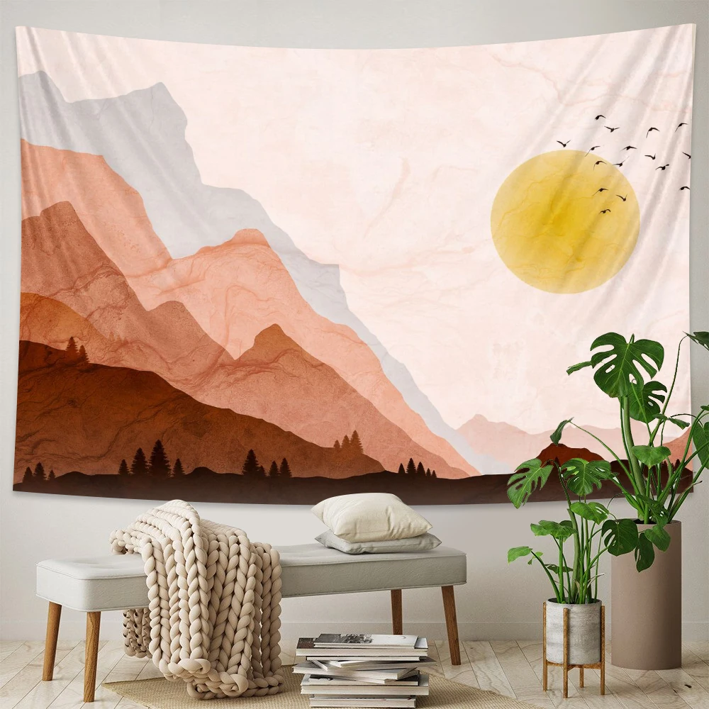

Sun Moon Oil Painting Home Decoration Tapestry Bohemia Decoration Sofa Blanket Wall Decoration Wall Hanging Tapestry
