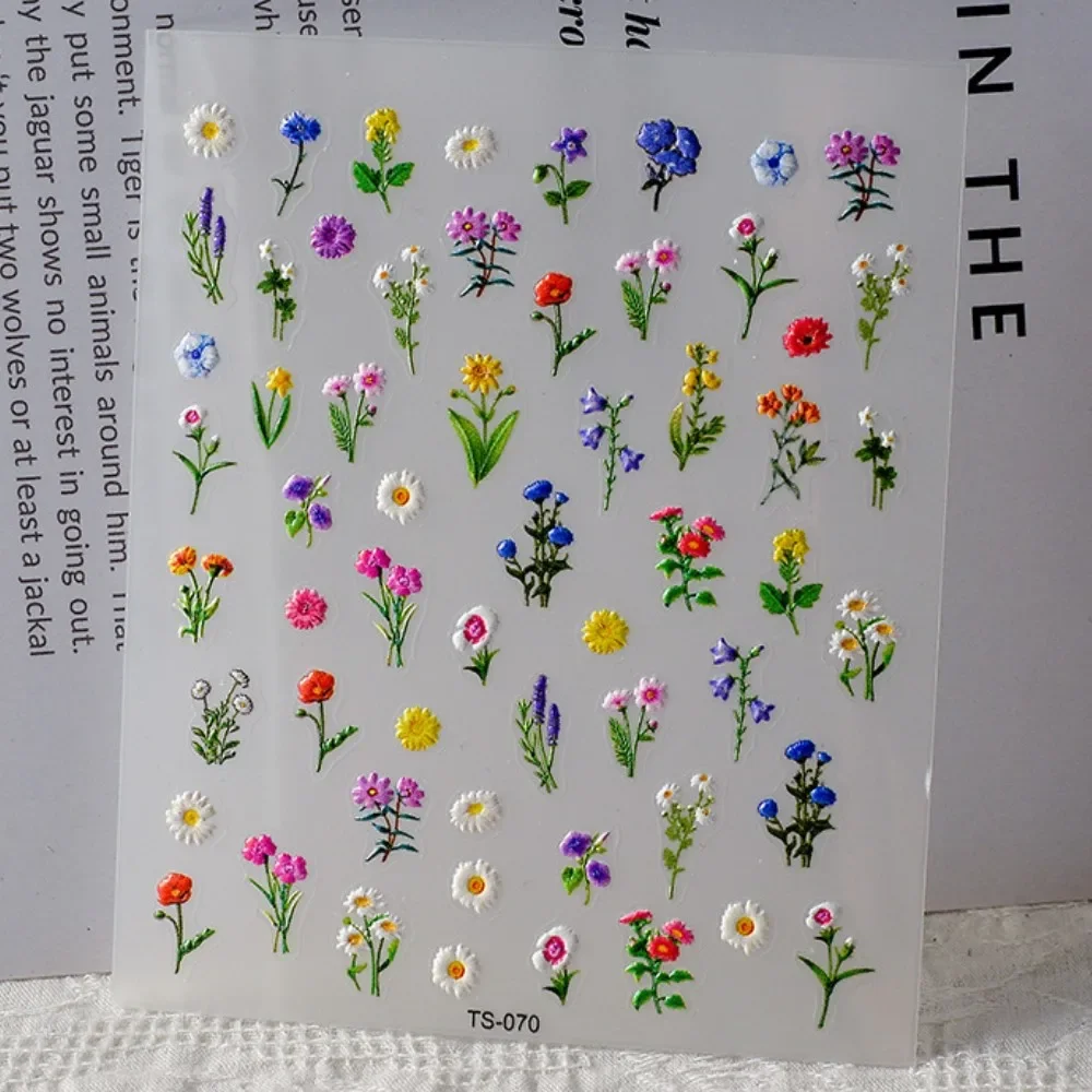 1 шт. рельефные разноцветные наклейки для ногтей