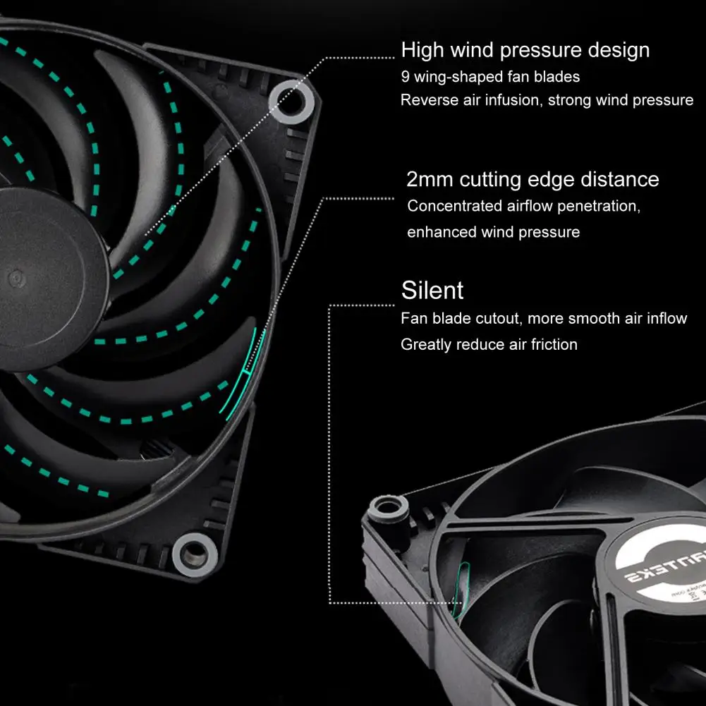 

Чехол для ПК с контролем температуры, охлаждающий вентилятор с гидравлическим подшипником, высокоэффективный компьютерный чехол, охлаждаю...