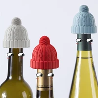 beanie cap creative magic hat wine stoppers silicone wine stopper reusable decorative wine seal stopper cap for wine beverage